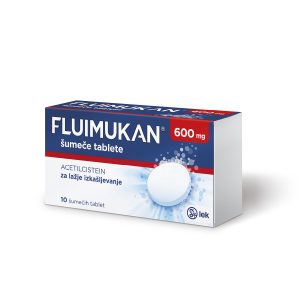 Fluimukan šumeče tablete za lažji kašelj, 10 tablet