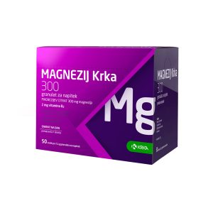 Magnezij Krka 300, granulat za napitek, 50 vrečk