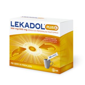 Lekadol Plus C 500 mg/300 mg, zrnca za peroralno raztopino, 30 vrečk