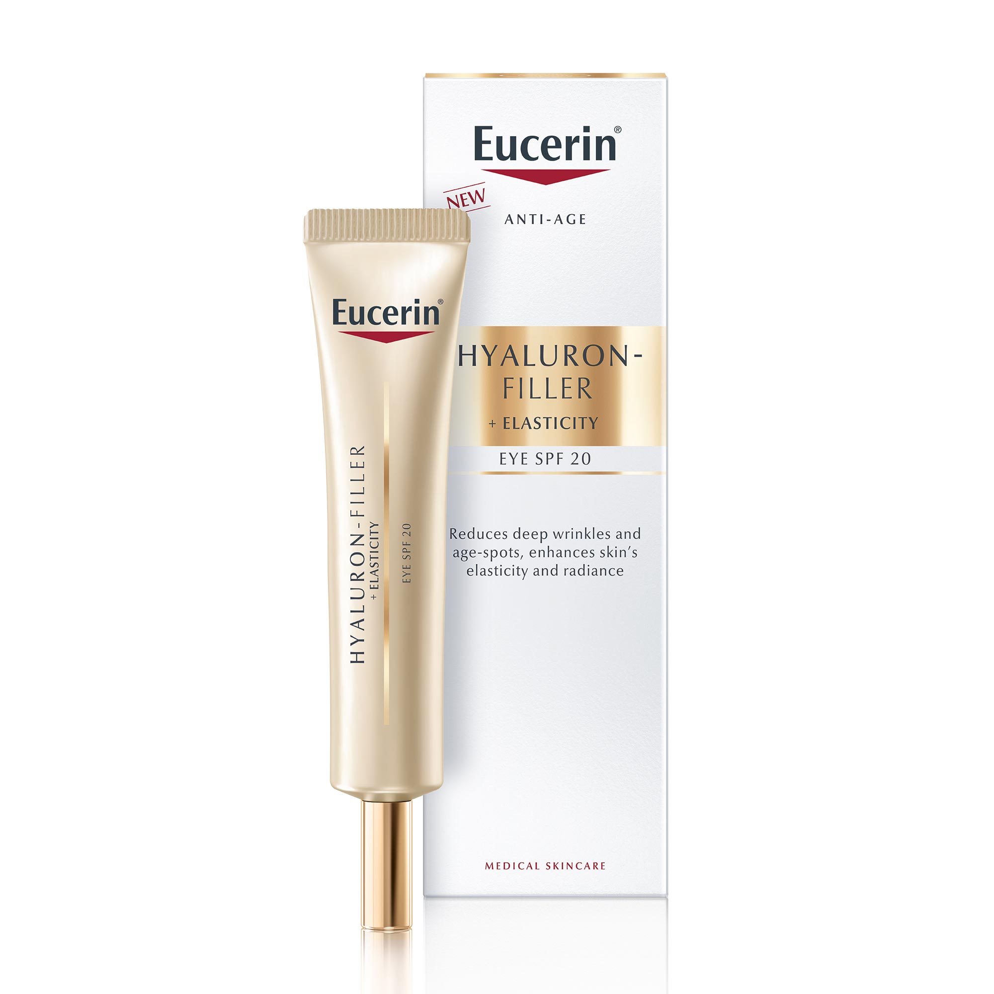 Eucerin Hyaluron-Filler + Elasticity krema za okrog oči ZF 20, 15 ml
