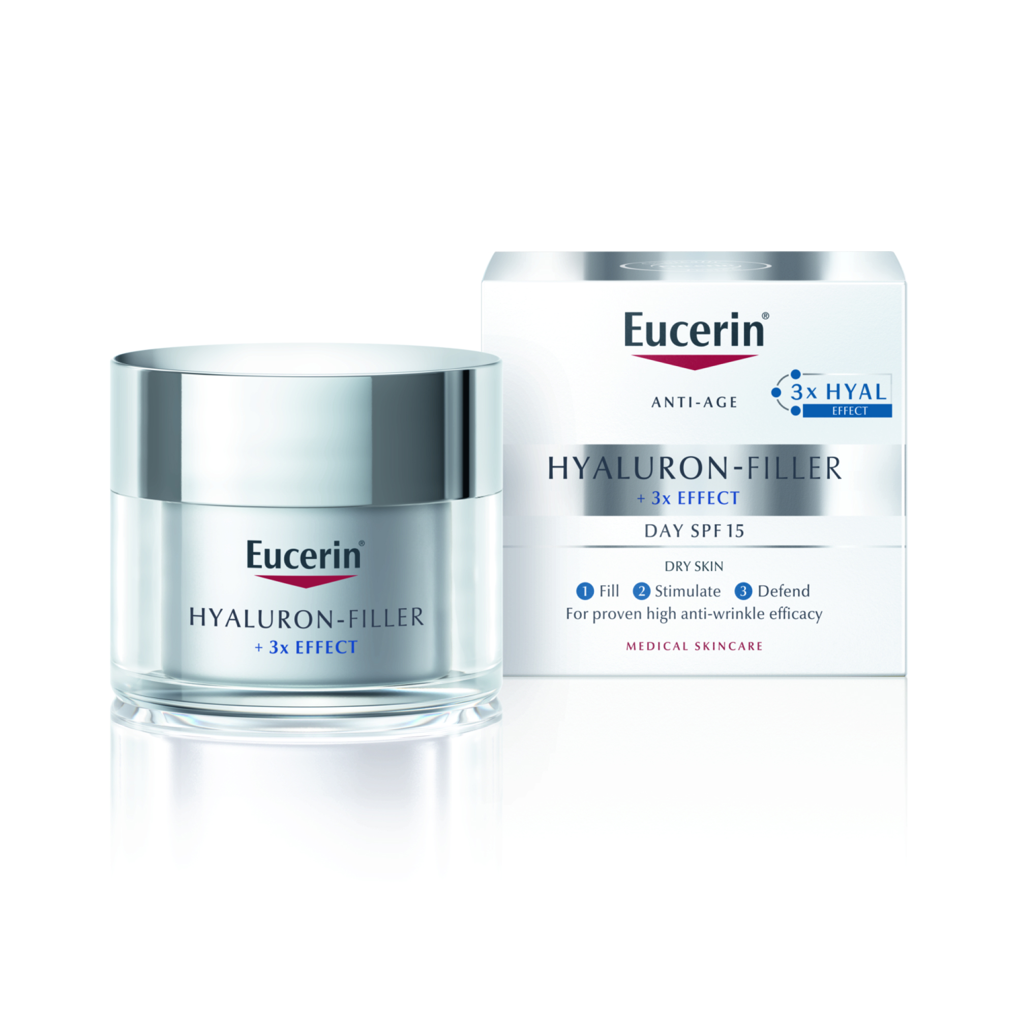 Eucerin Hyaluron-Filler dnevna krema za suho kožo z ZF 15, 50 ml