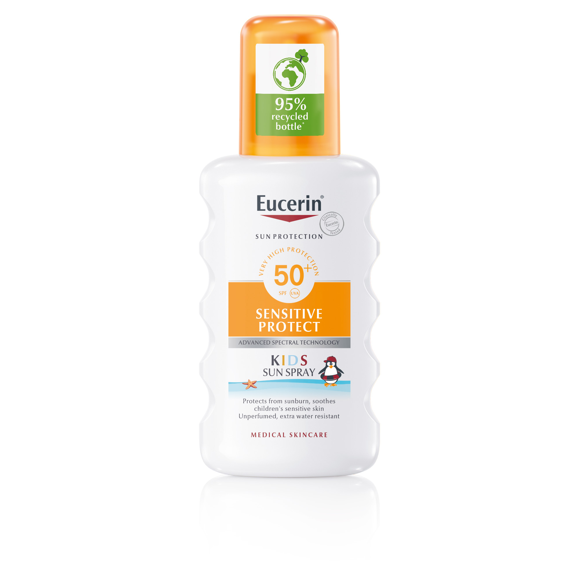 Eucerin Sun KIDS Sensitive Protect sprej za zaščito otroške kože pred soncem ZF 50+, 200 ml