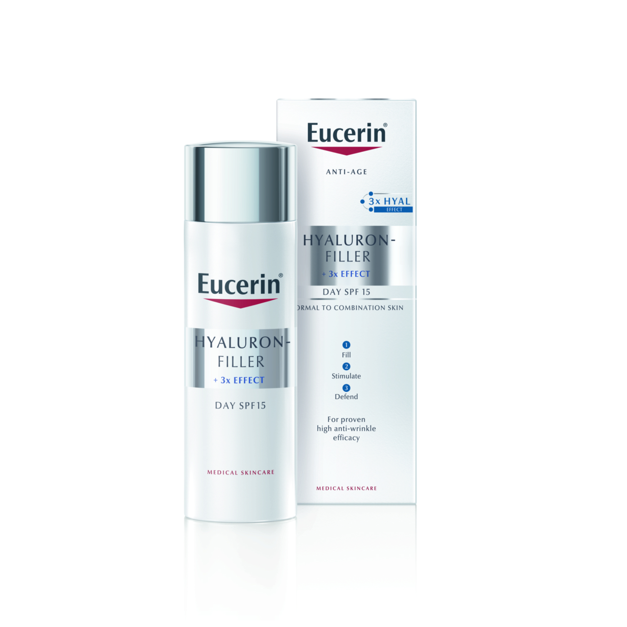 Eucerin Hyaluron-Filler dnevna krema ZF 15 za normalno do mešano kožo, 50 ml
