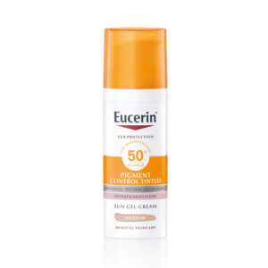 Eucerin Sun Pigment Control Tinted Medium obarvan kremni gel za zaščito obraza pred soncem ZF 50+, 50 ml