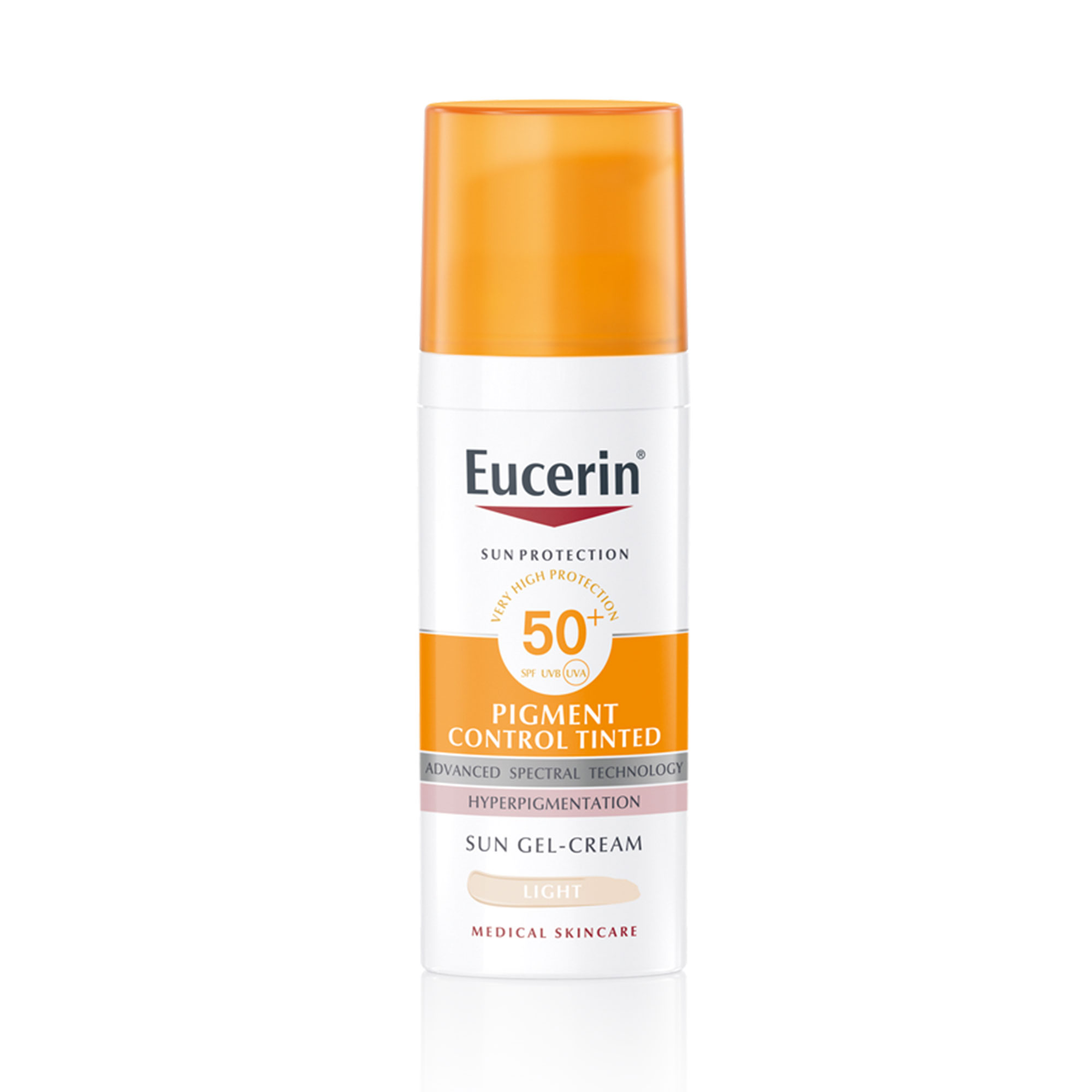Eucerin Sun Pigment Control Tinted Light obarvan kremni gel za zaščito obraza pred soncem ZF 50+, 50 ml