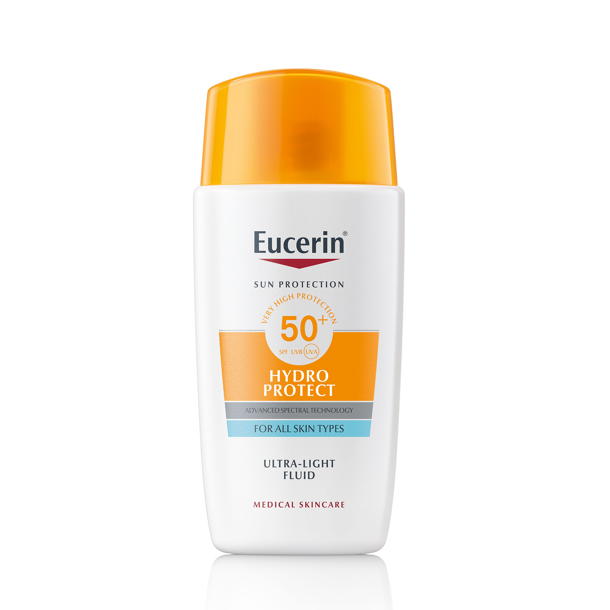 Eucerin Sun Hydro Protect izjemno lahek fluid za zaščito obraza pred soncem ZF 50+, 50 ml