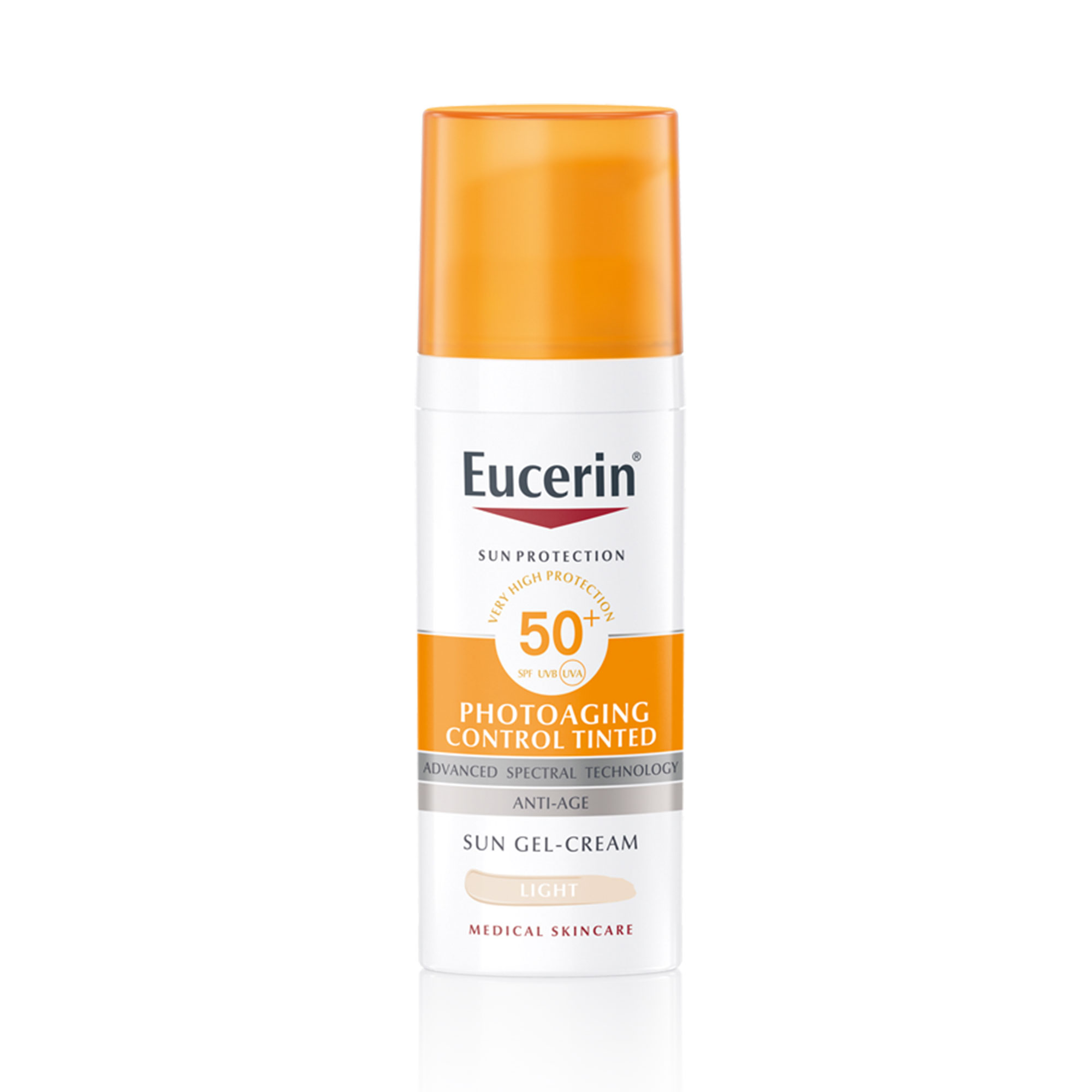 Eucerin Eucerin Sun Photoaging Control Tinted Light obarvan kremni gel za zaščito obraza pred soncem ZF 50+ 50 ml