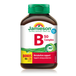 Jamieson B kompleks 50 mg tablete, z okusom mentola, 120 tablet