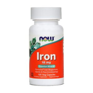 NOW ŽELEZO 18mg, 120 kapsul