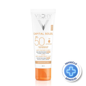 VICHY CAPITAL SOLEIL OBARVANA ZAŠČITNA KREMA ZA OBRAZ PROTI TEMNIM LISAM ZF50+,50 ML
