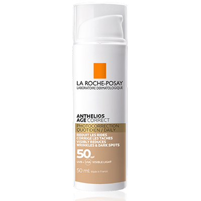 La Roche-Posay ANTHELIOS AGE-CORRECT Tonirana krema za zaščito pred soncem proti staranju kože na obrazu SPF50, 50 ml