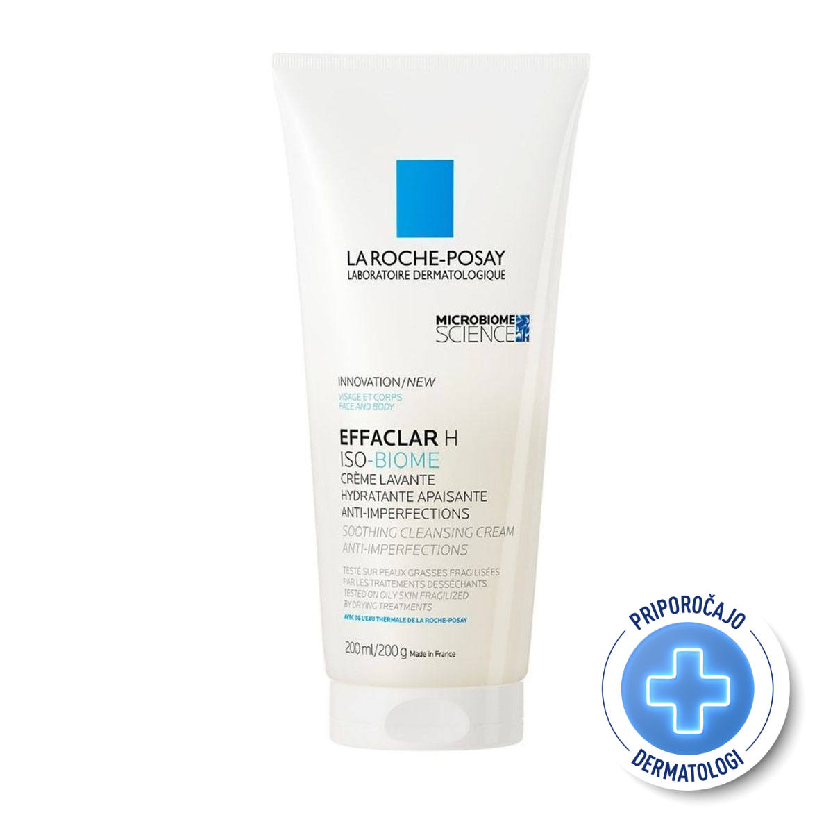 La Roche-Posay EFFACLAR H ISO-BIOME Pomirjujoča čistilna krema proti nepravilnostim, 200 ml