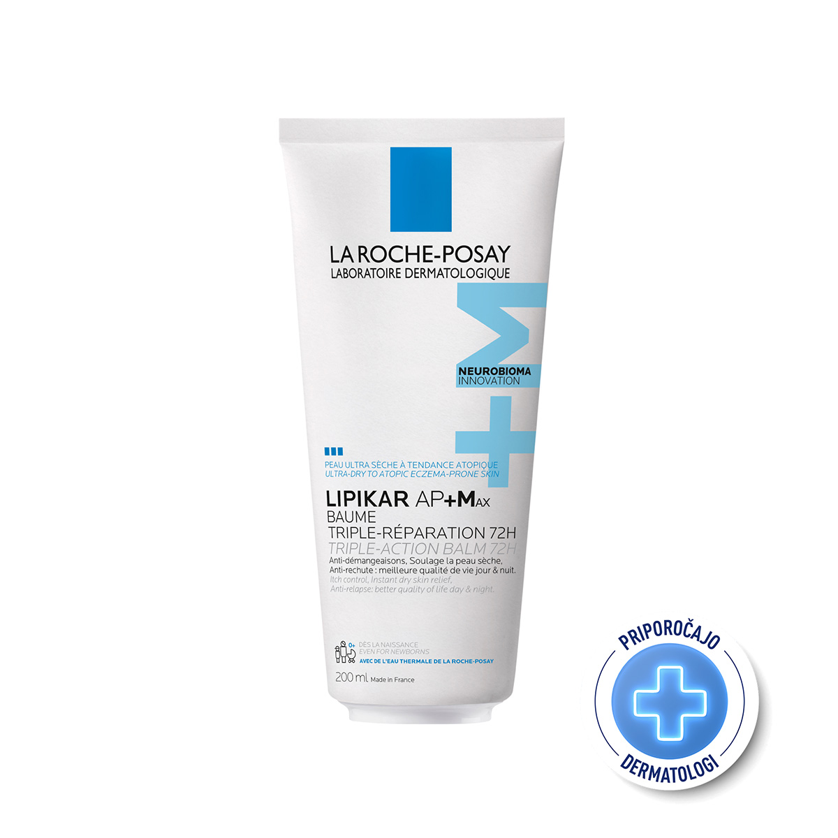 La Roche Posay LIPIKAR BAUME AP+MAX Balzam s trojnim učinkom za zelo suho in k atopijskemu ekcemu nagnjeno kožo, 200ml
