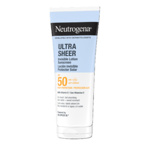Neutrogena® Ultra Sheer Invisible Lotion SPF50 – nevidni vlažilni losjon za zaščito pred soncem, za obraz in telo, z ZF50, 200 ml