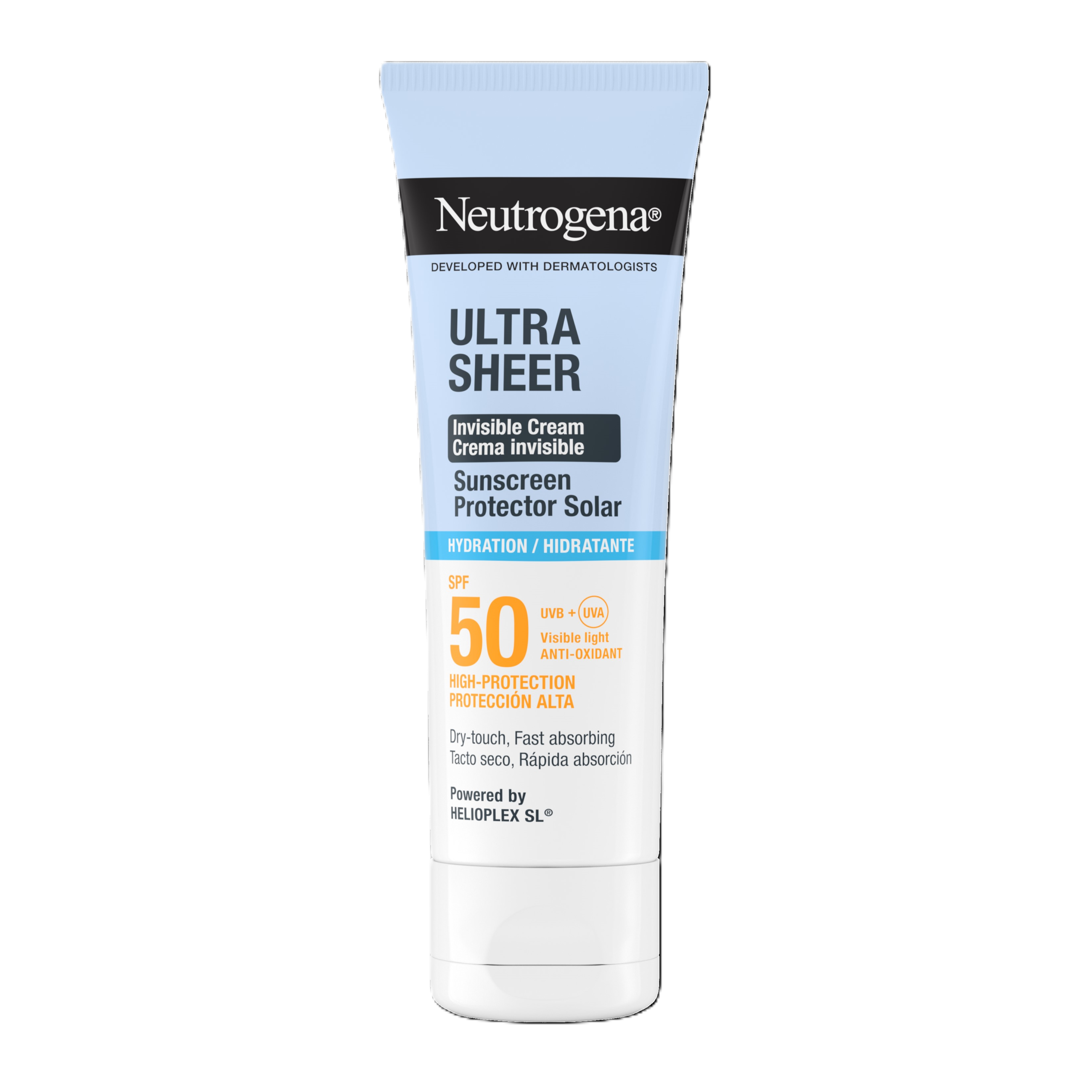Neutrogena® Ultra Sheer Invisible Cream SPF50 – nevidna vlažilna krema za zaščito pred soncem z ZF50, 50 ml