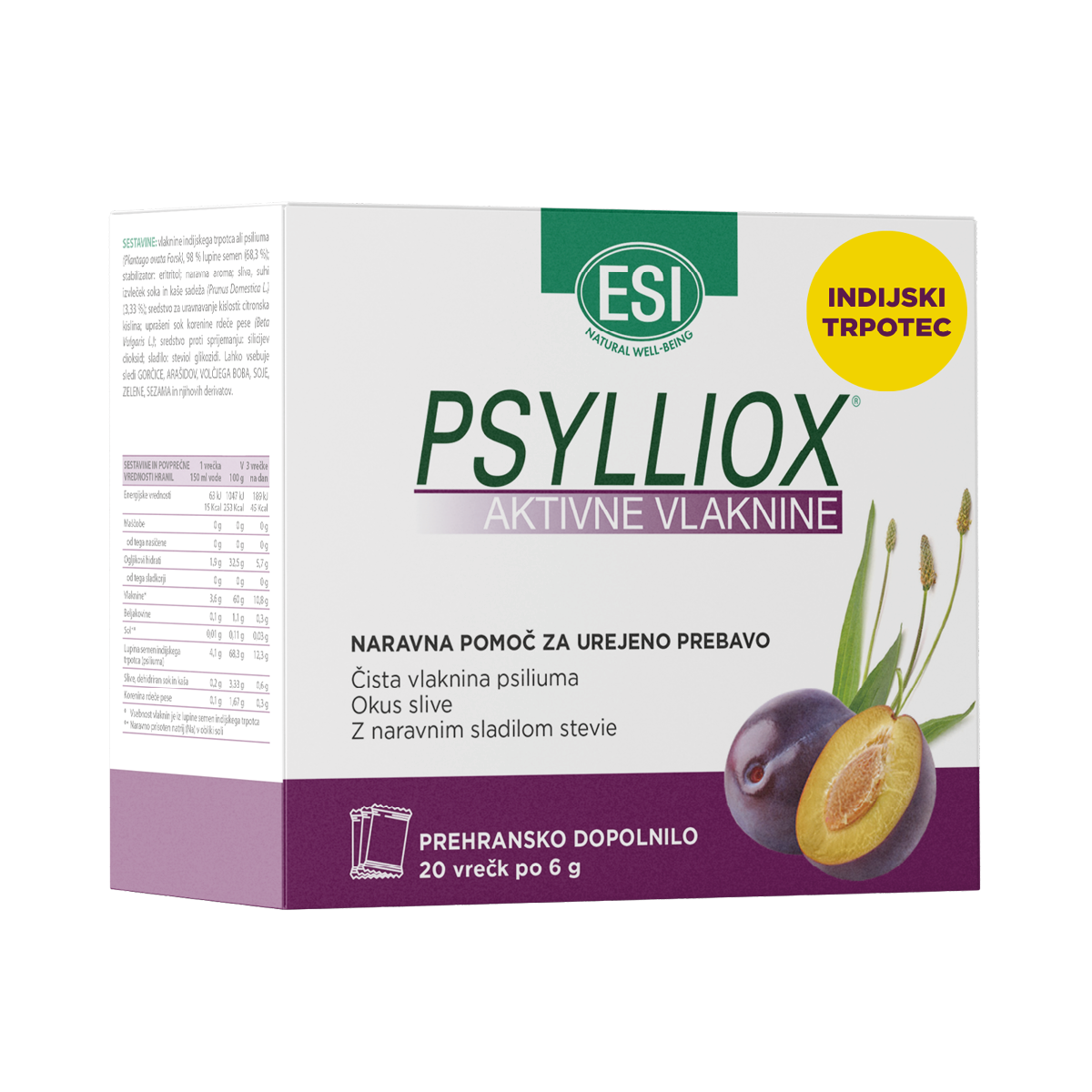 PSYLLIOX AKTIVNE VLAKNINE, 20 vrečk po 6 g