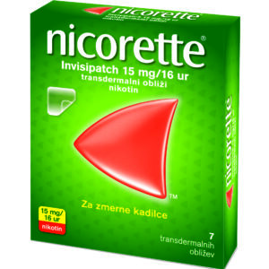Nicorette Invisipatch 15 mg / 16 ur transdermalni obliži, 7 obližev