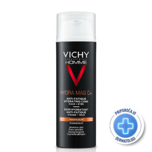 VICHY HOMME HYDRA MAG C+ Vlažilna nega proti znakom utrujenosti za obraz in predel okoli oči, 50 ml