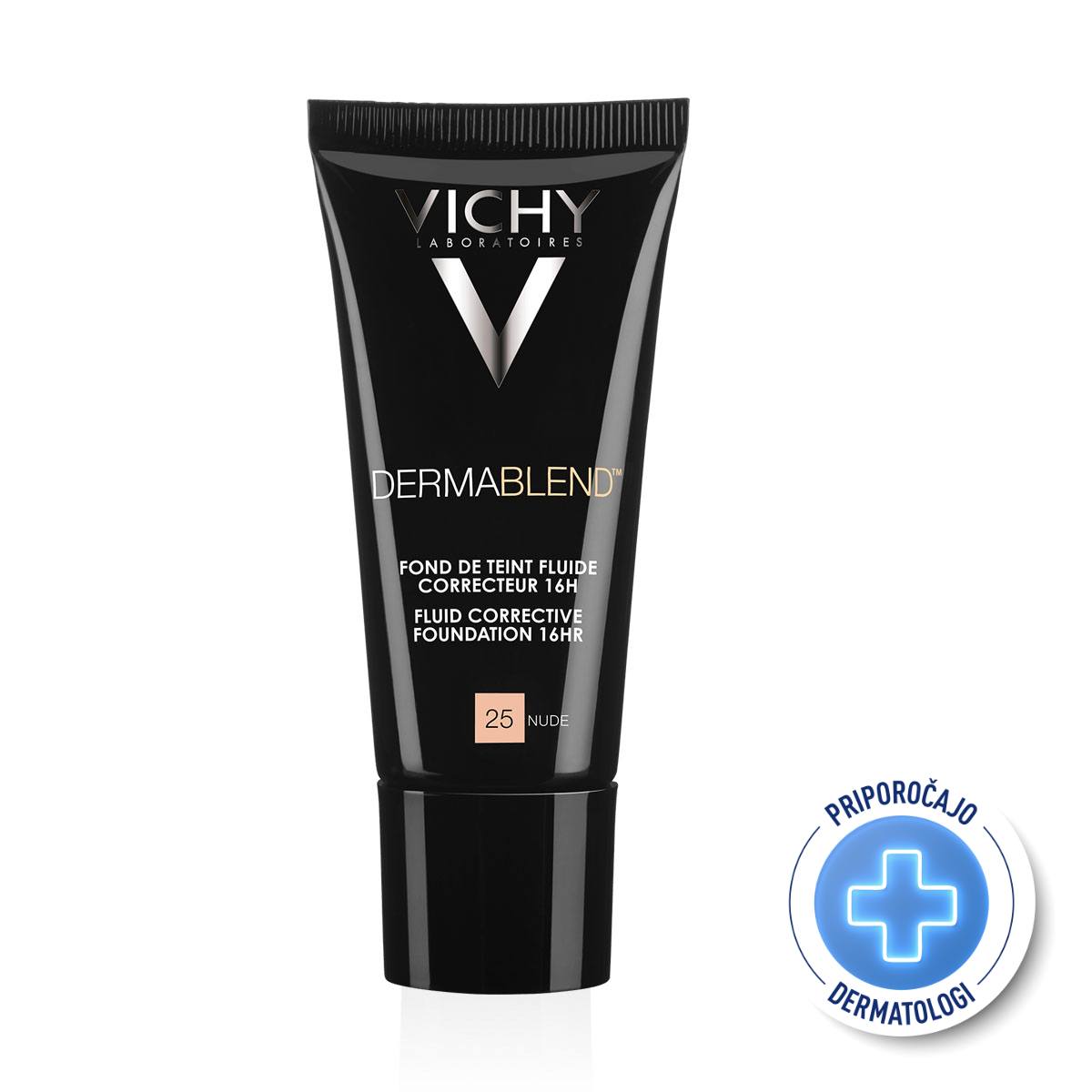 VICHY DERMABLEND Tekoči puder z visoko prekrivno močjo SPF28, 30 ml, 25 Nude