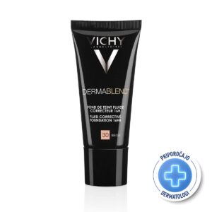 VICHY DERMABLEND Tekoči puder z visoko prekrivno močjo SPF28, 30 ml, 30 Beige