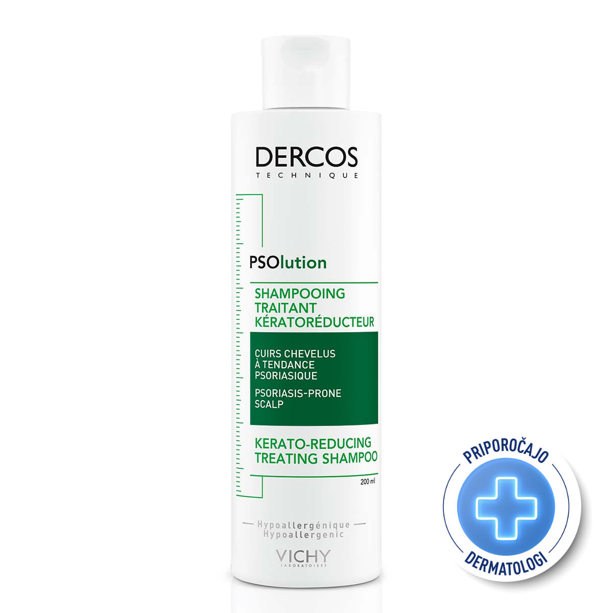 VICHY DERCOS PSOLUTION Šampon za lasišče, nagnjeno k luskavici, 200 ml