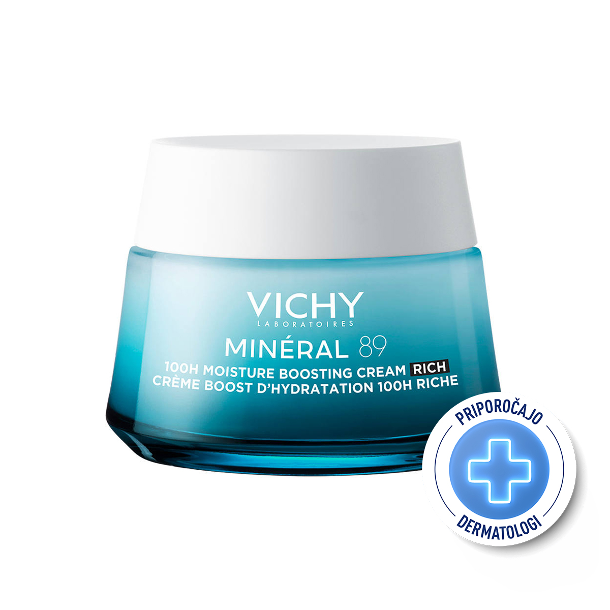 VICHY MINÉRAL 89 Krema za 100-urno intenzivno vlaženje bogata tekstura - suha do zelo suha koža, 50 ml