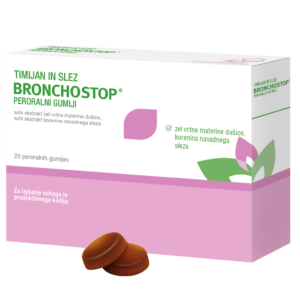 Timijan in slez Bronchostop peroralni gumiji, 20 gumijev