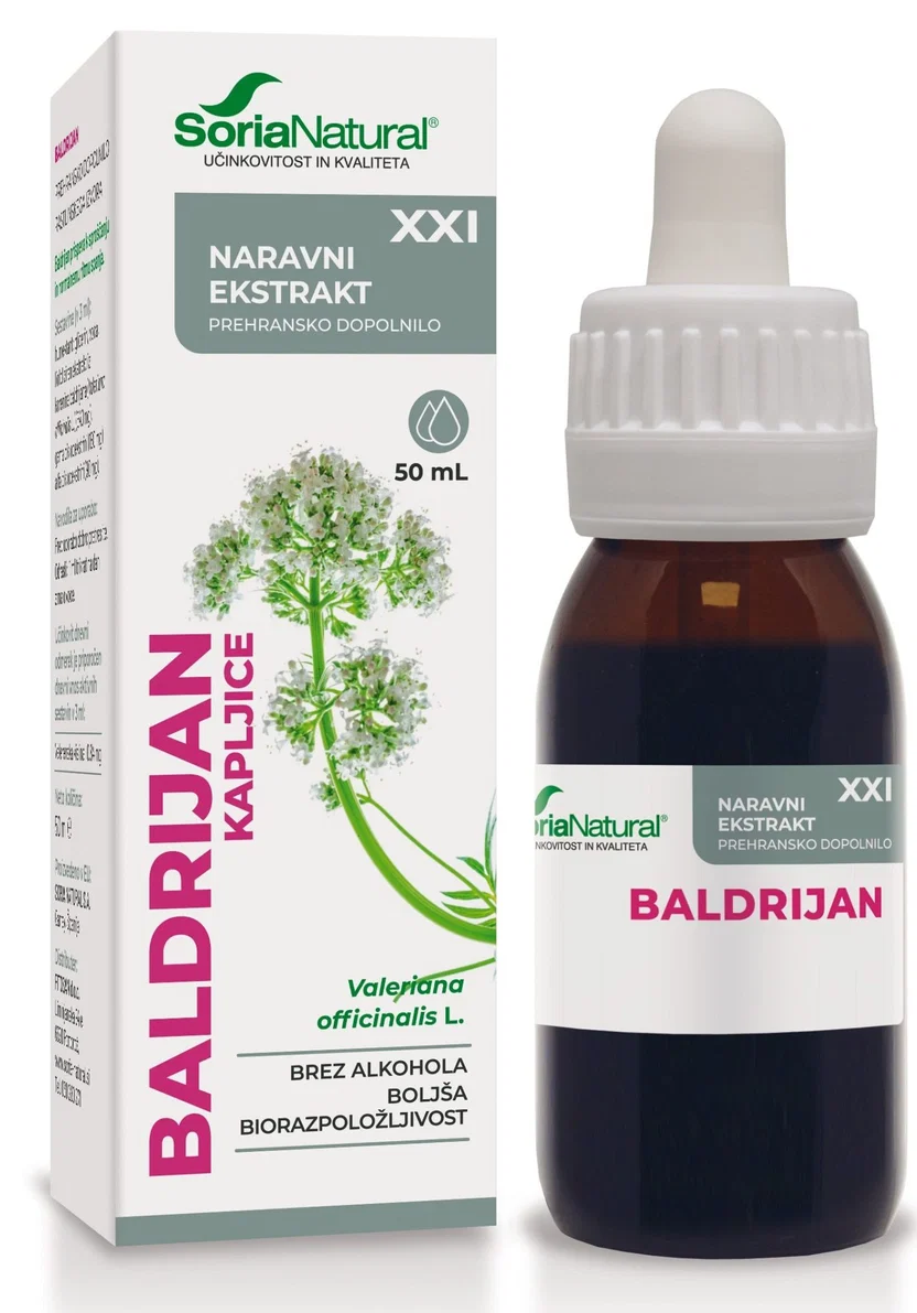 Soria Baldrijan brezalkoholne kapljice XXI, 50 ML