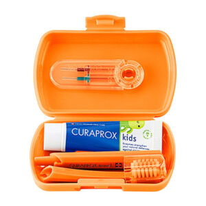 Curaprox potovalni set KIDS, oranžen