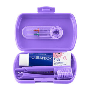 Curaprox potovalni set KIDS, vijoličen