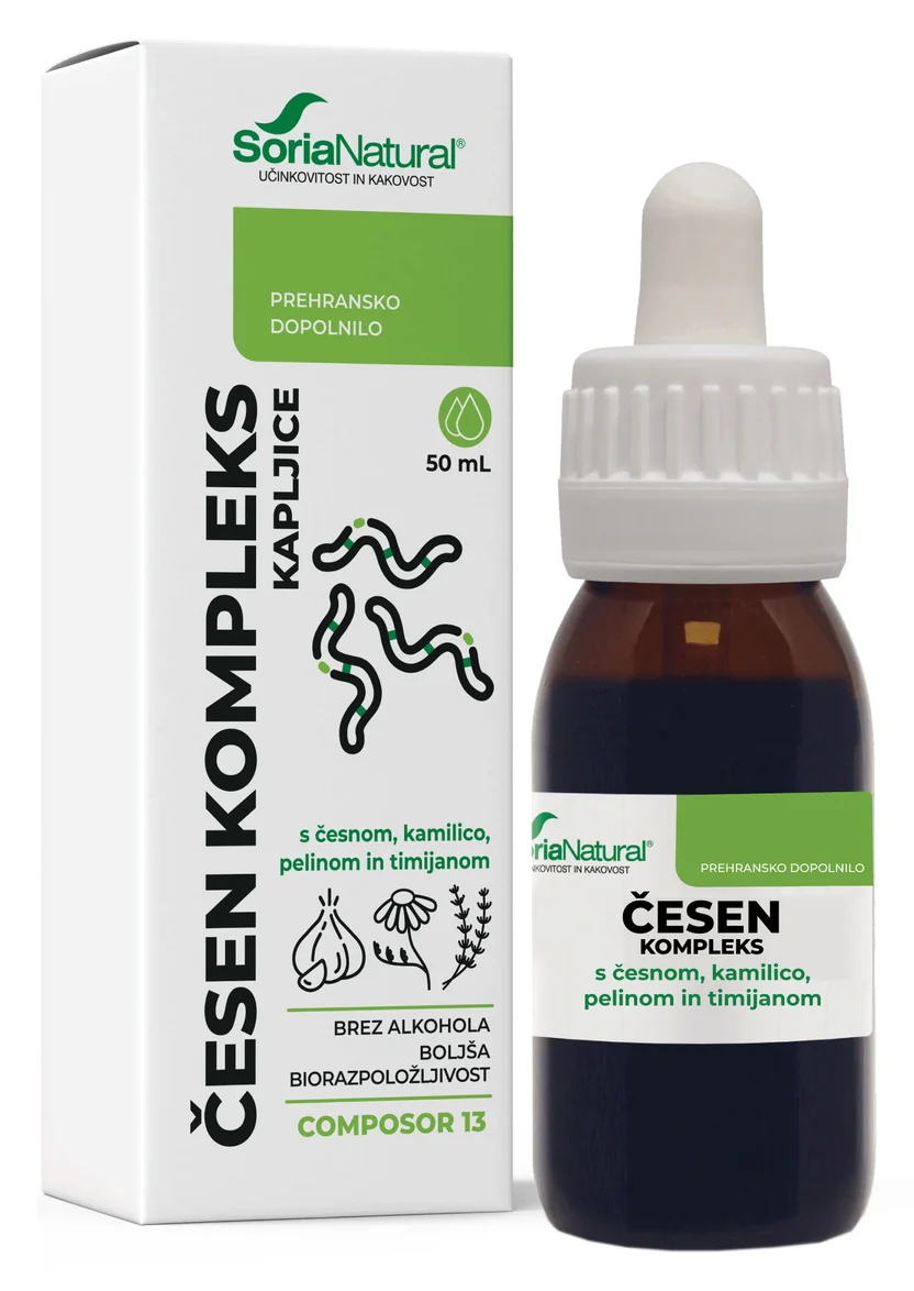 Soria Česen kompleks brezalkoholne kapljice, 50 mL