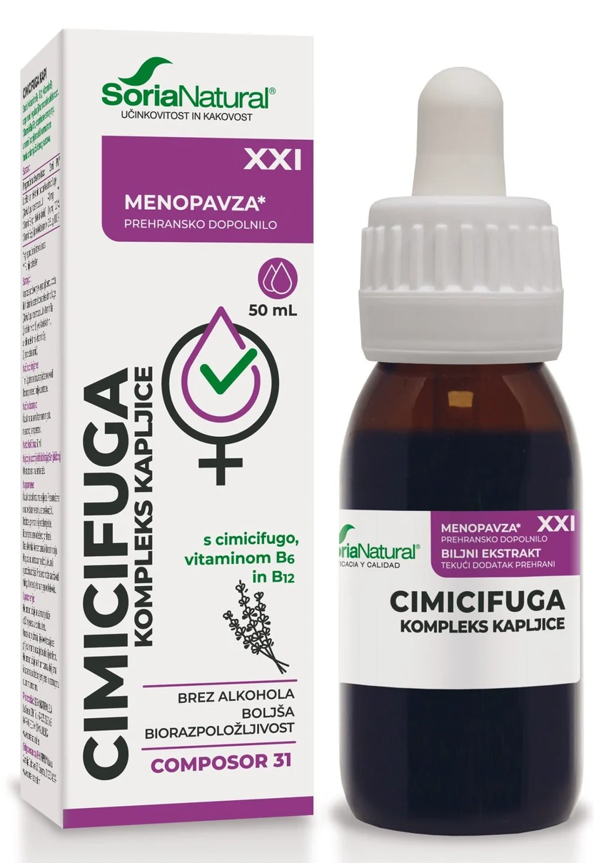 Soria Cimicifuga kompleks XXI brezalkoholne kapljice, 50 mL