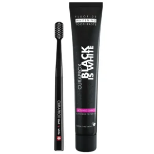 Curaprox zobna pasta Black is white 90 ml z zobno ščetko
